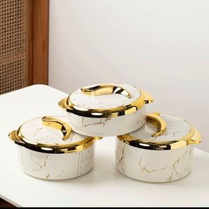 3 Pcs Set 1.5L 2L 2.5L Thermos Insulated Food Warmer Casserole Stainless Steel